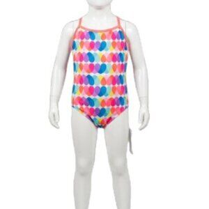 Wonder Nation Girls One Piece Swimsuit  Size L 10/12 Multicolor Hearts